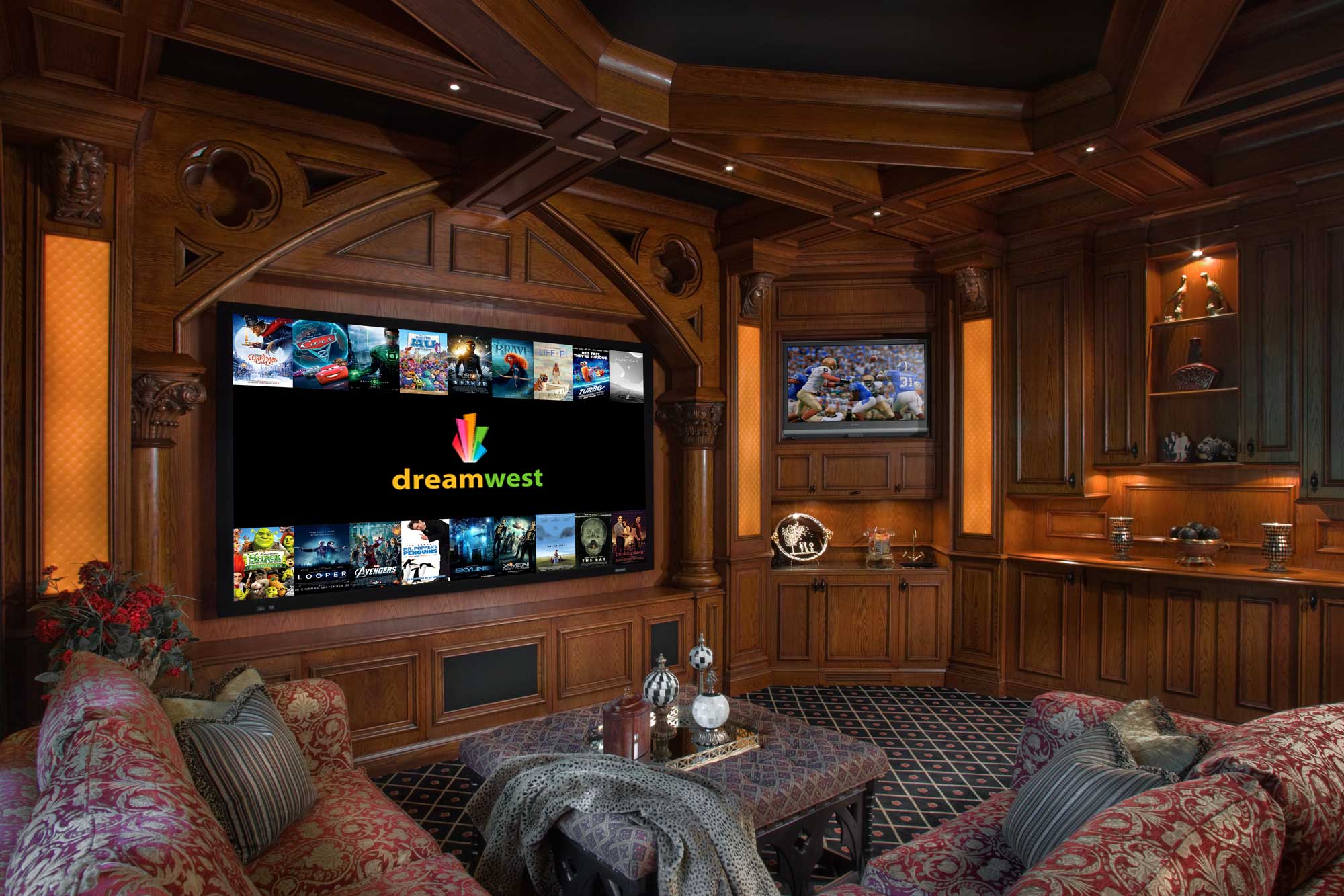 Home-Theatre-Décor-Teak-Wood-Theme